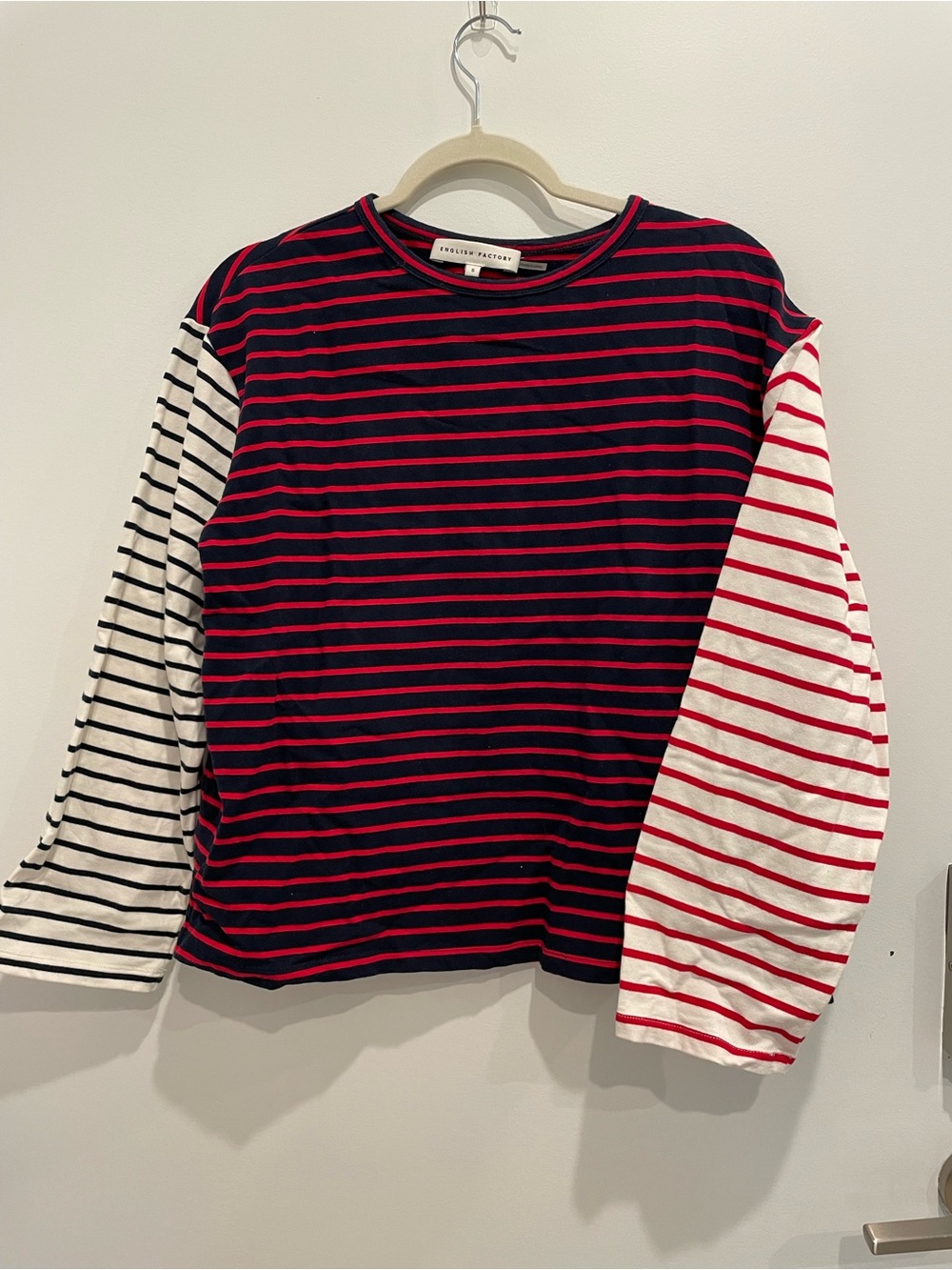English Factory Stripe long sleeve tee